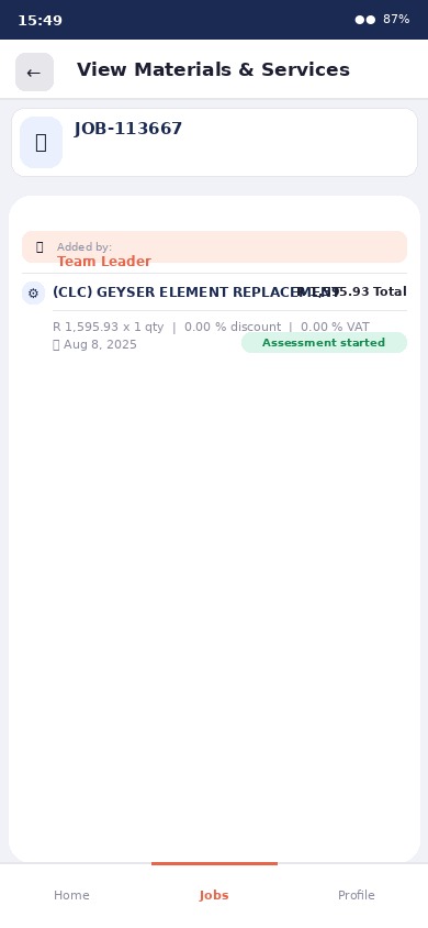 Materials and services